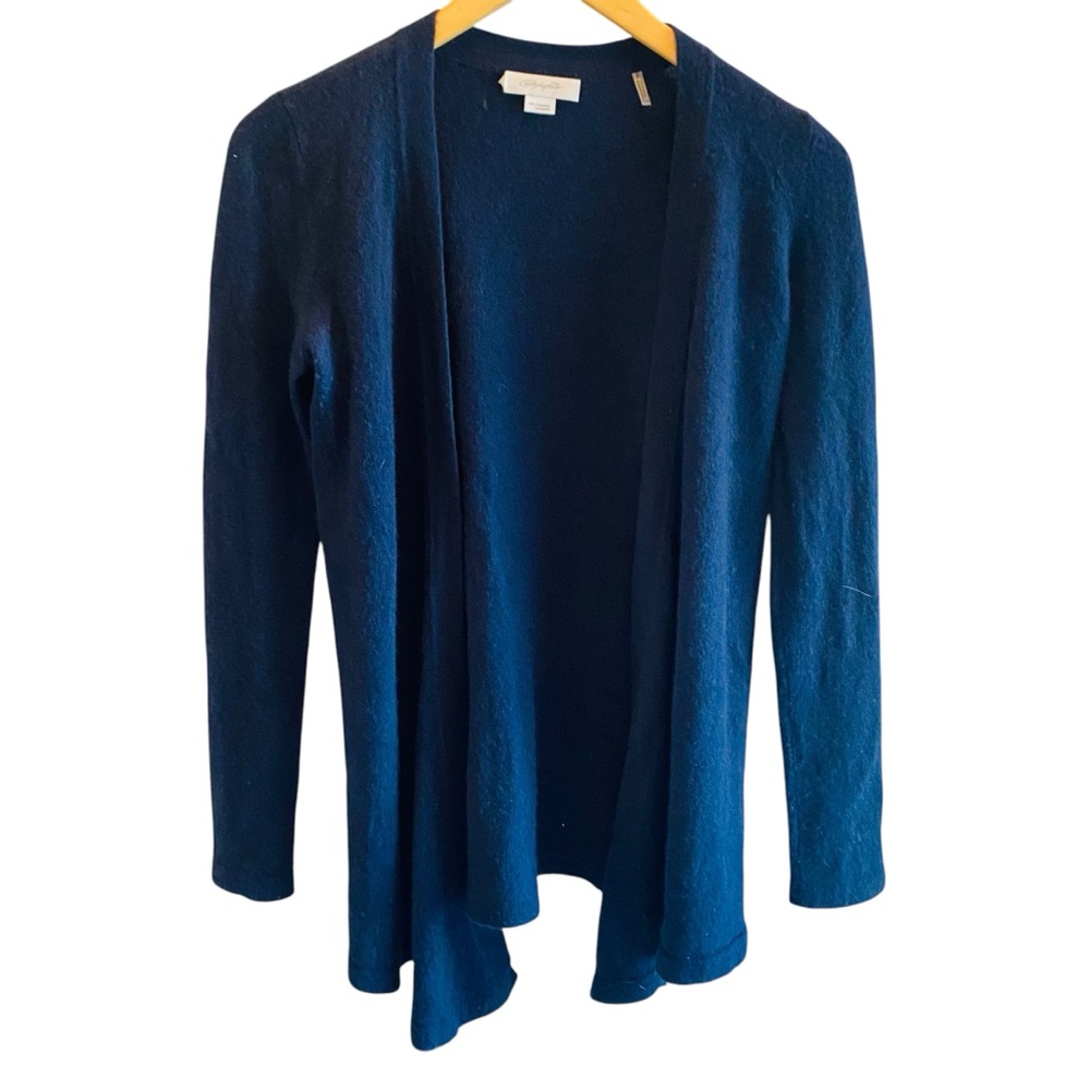 Christopher Fischer 100% Cashmere Navy Blue Open Front Cardigan Size XS
